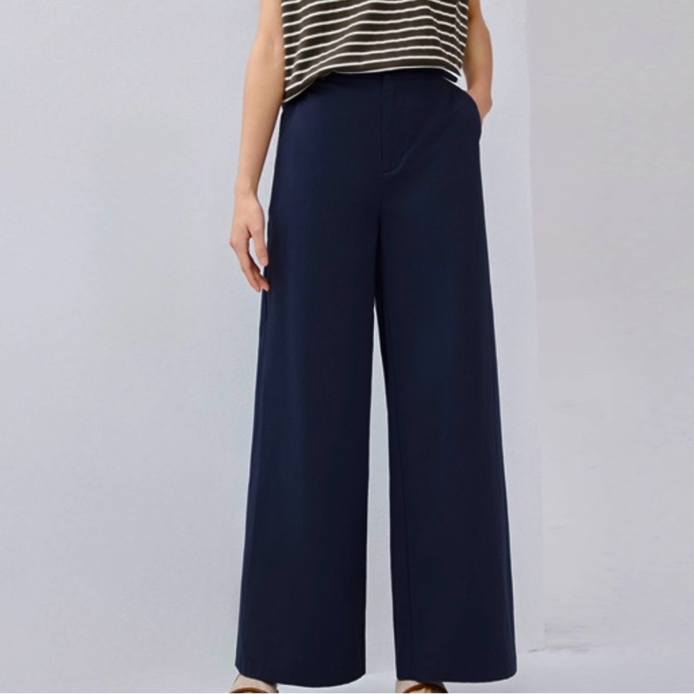 giordano / ladies Wide Leg Crop Pants, black,  half elastic waist 25-27”, size 2